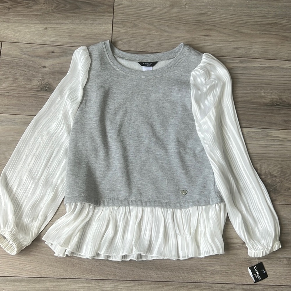Bebe girls gray long sleeve 10-12yr